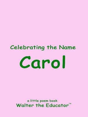 cover image of Celebrating the Name Carol